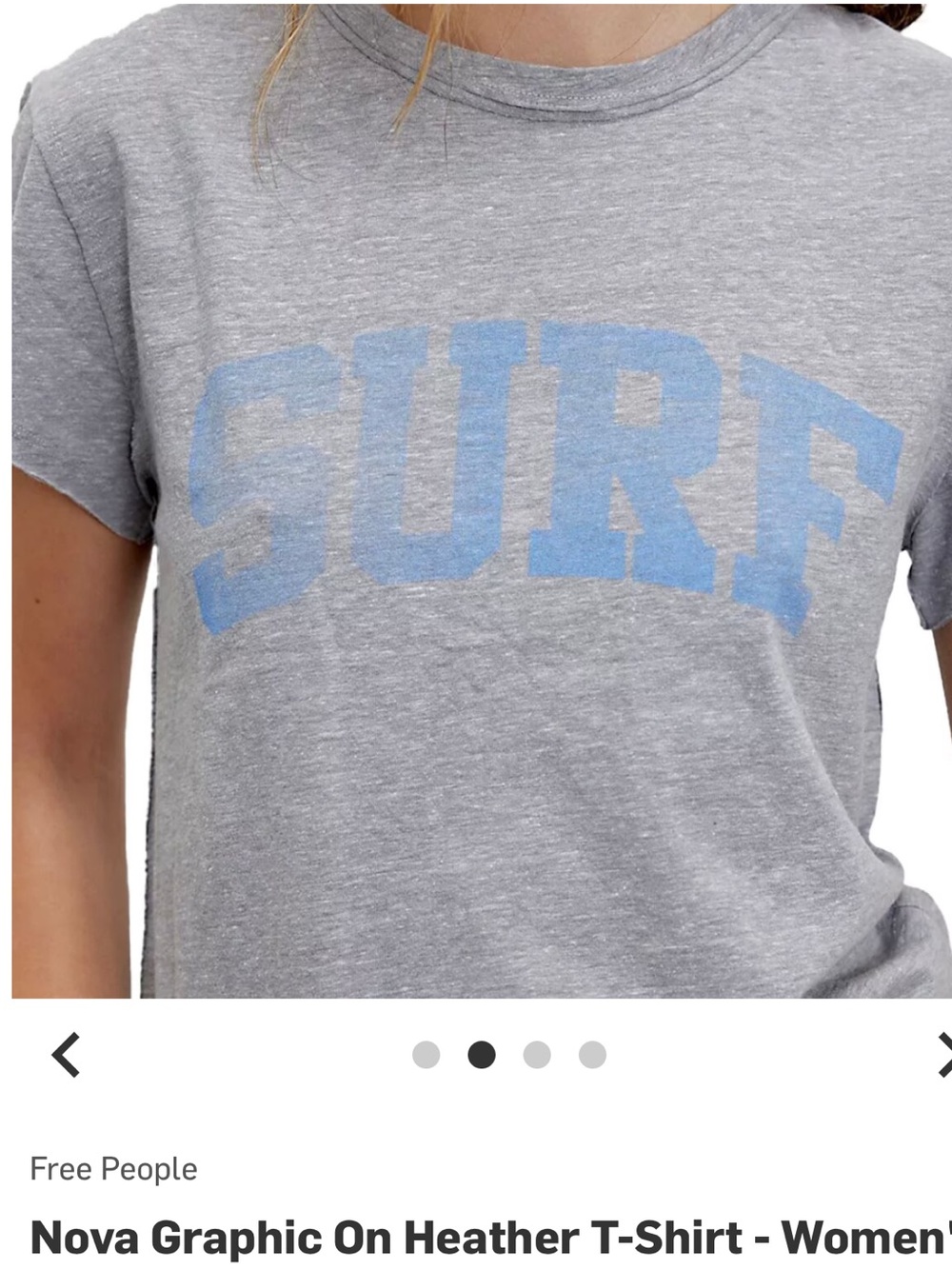 New Free People Nova Graphic SURF Tee in Gray Size L NWOT- organic cotton blend - Picture 15 of 16